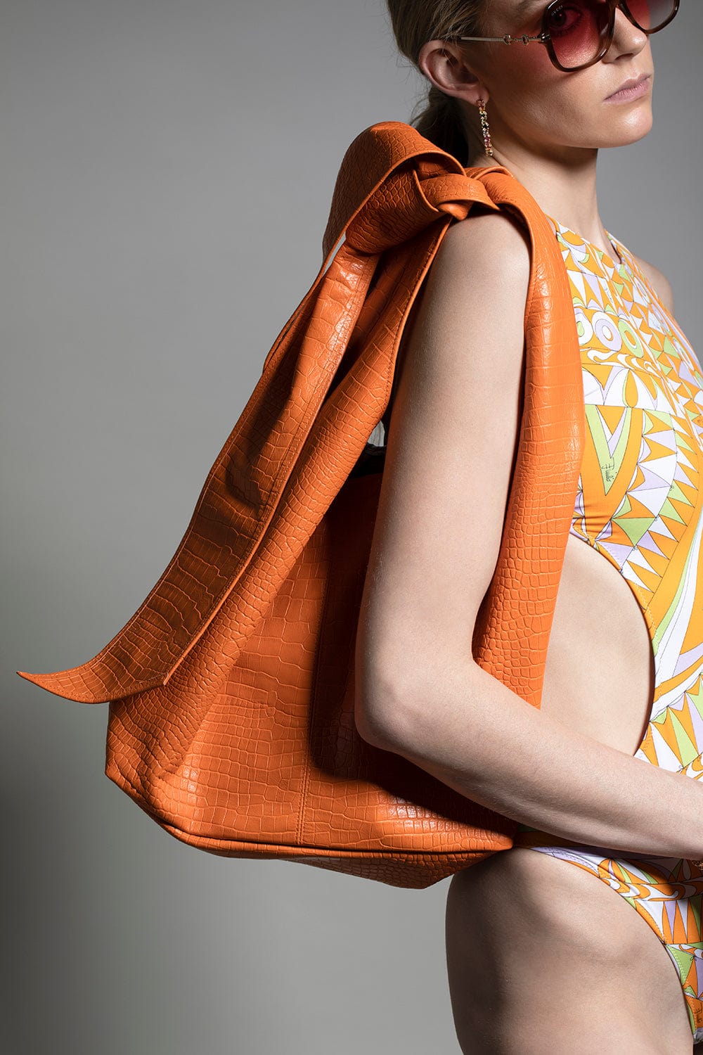 GAVAZZENI-Kate Croco Bag - Sunset-SUNSET