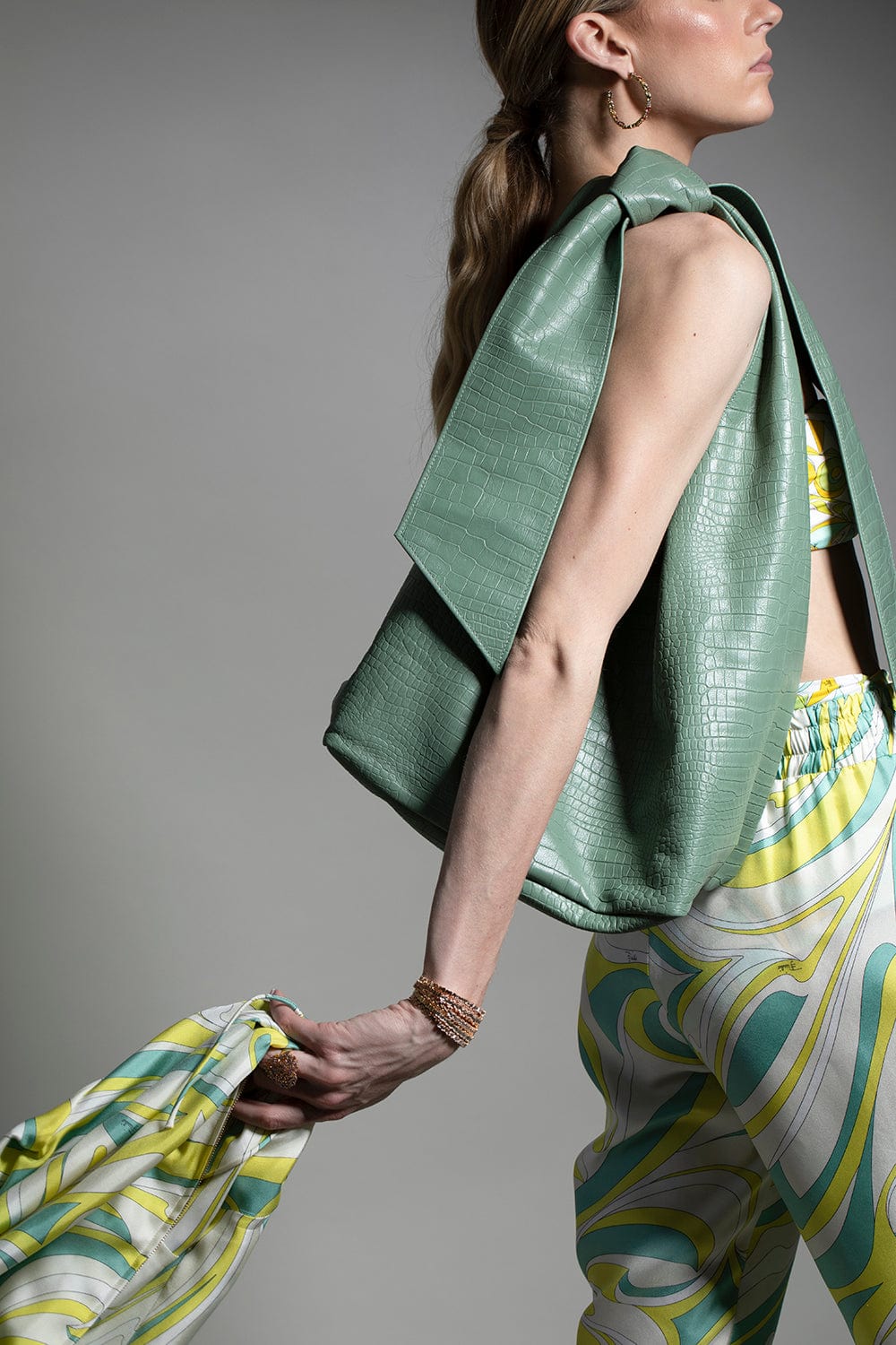 GAVAZZENI-Kate Croco Bag - Wasabi-WASABI