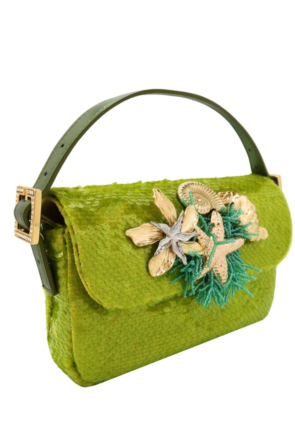  Mini Habibi Bag - Sequins Whisper-GREEN-HANDBAGTOP HANDLE-GEDEBE 