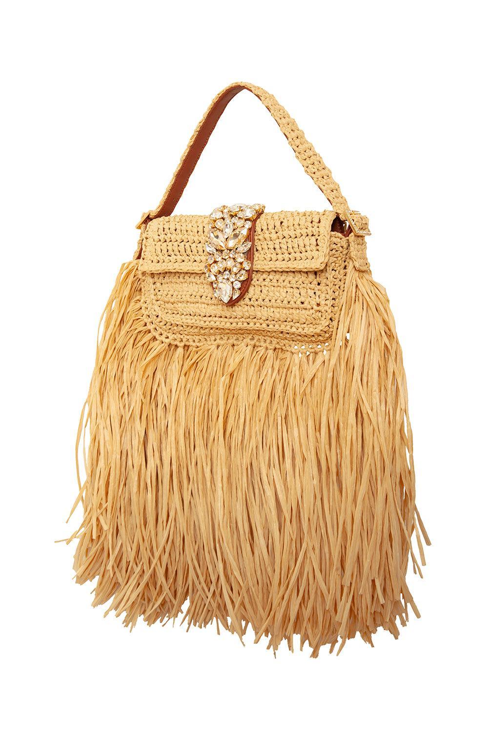 Habibi Fringe Bag - Natural | GEDEBE – Marissa Collections