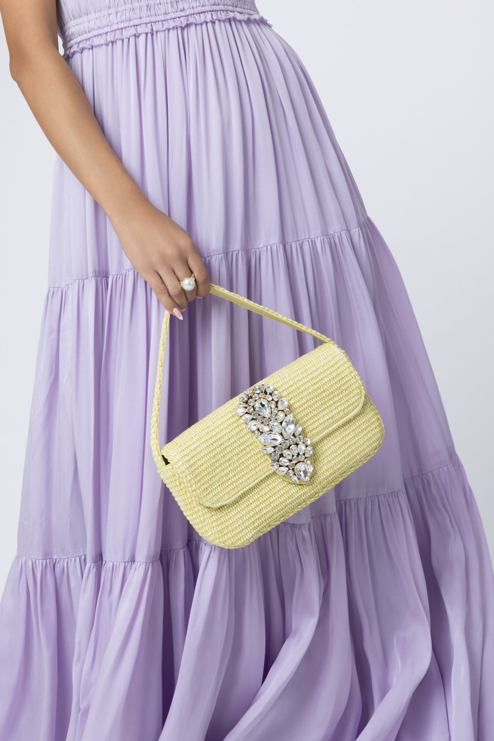 Habibi Bag - Raffia Zest-YELLOW-HANDBAGTOP HANDLE-GEDEBE