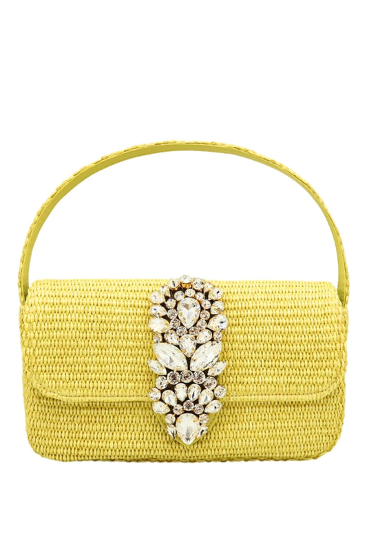 Habibi Bag - Raffia Zest-YELLOW-HANDBAGTOP HANDLE-GEDEBE