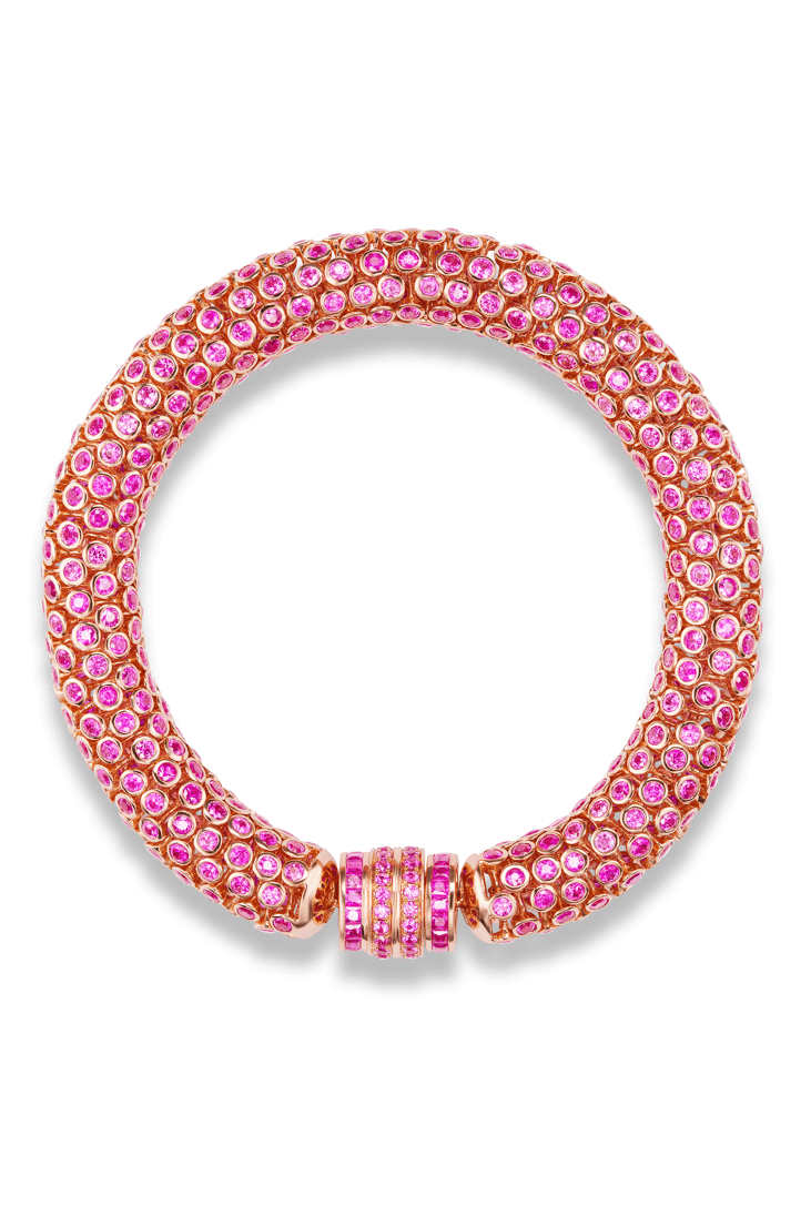 GEMELLA JEWELS-Pink Sapphire Dancing Queen Bracelet-ROSE GOLD