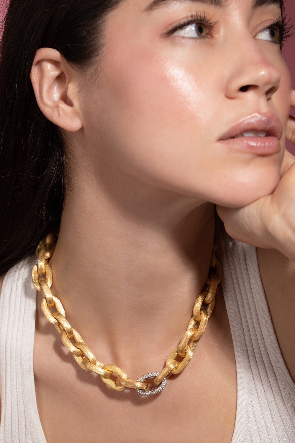 GEMELLA JEWELS-Satin Anchor Chain Bracelet-YELLOW GOLD