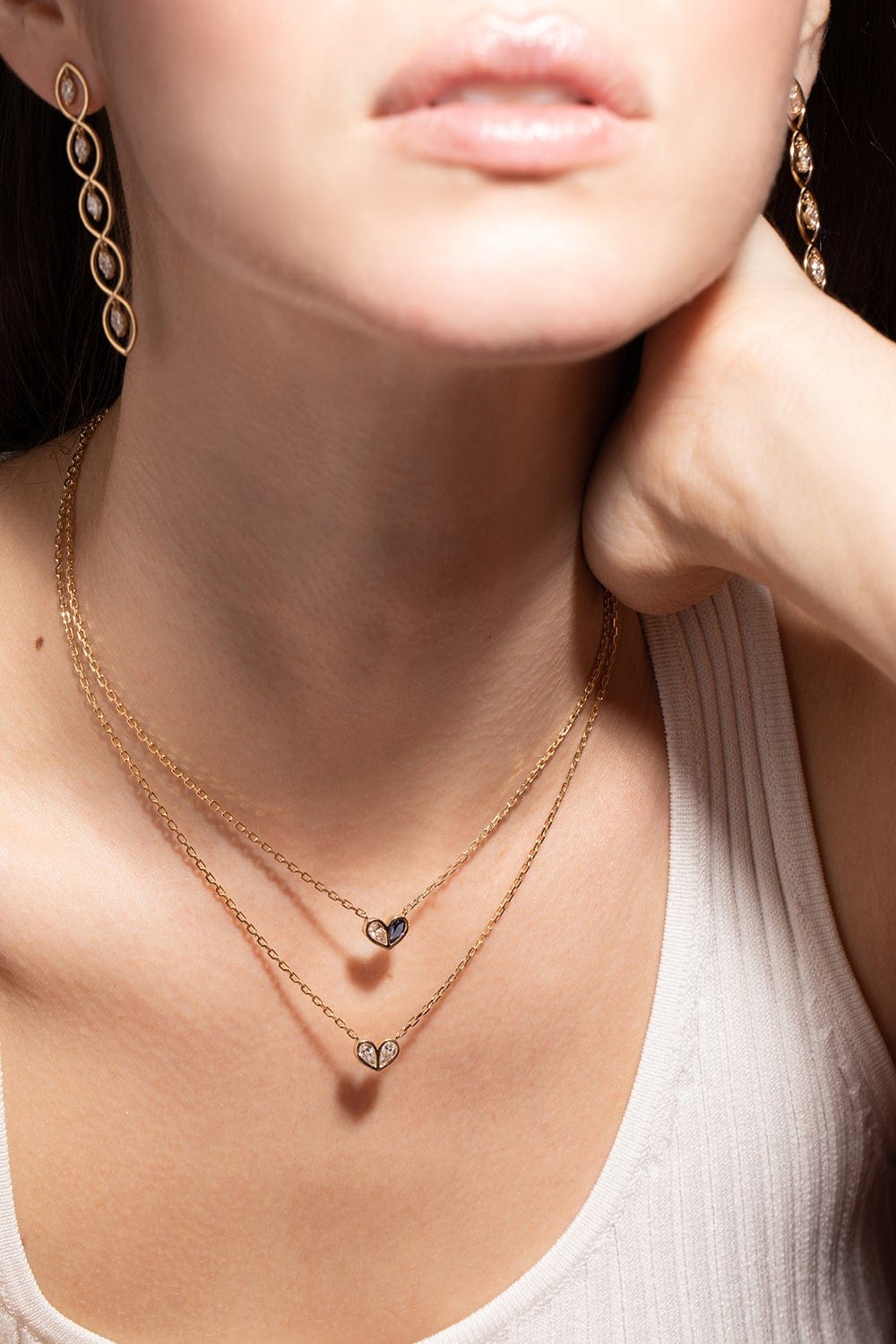 GEMELLA JEWELS-Diamond Sweetheart Necklace-YELLOW GOLD