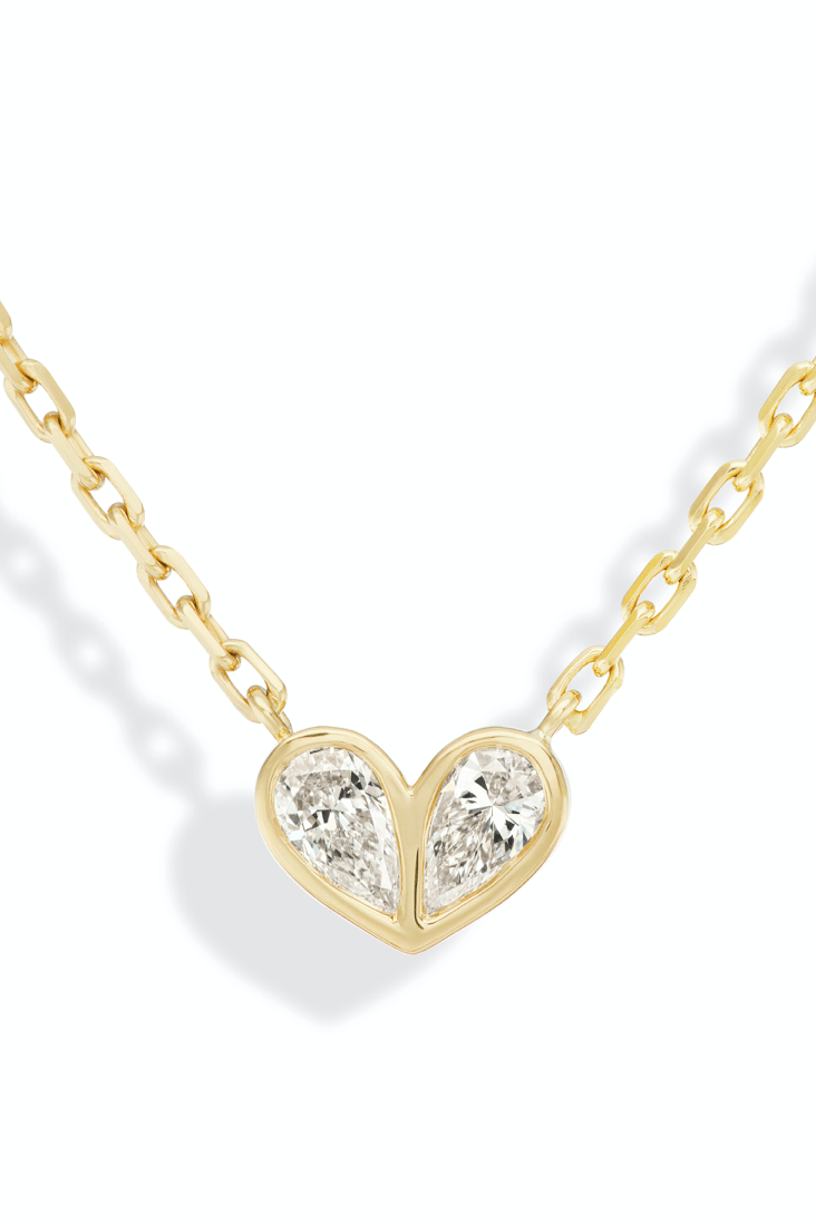 GEMELLA JEWELS-Diamond Sweetheart Necklace-YELLOW GOLD