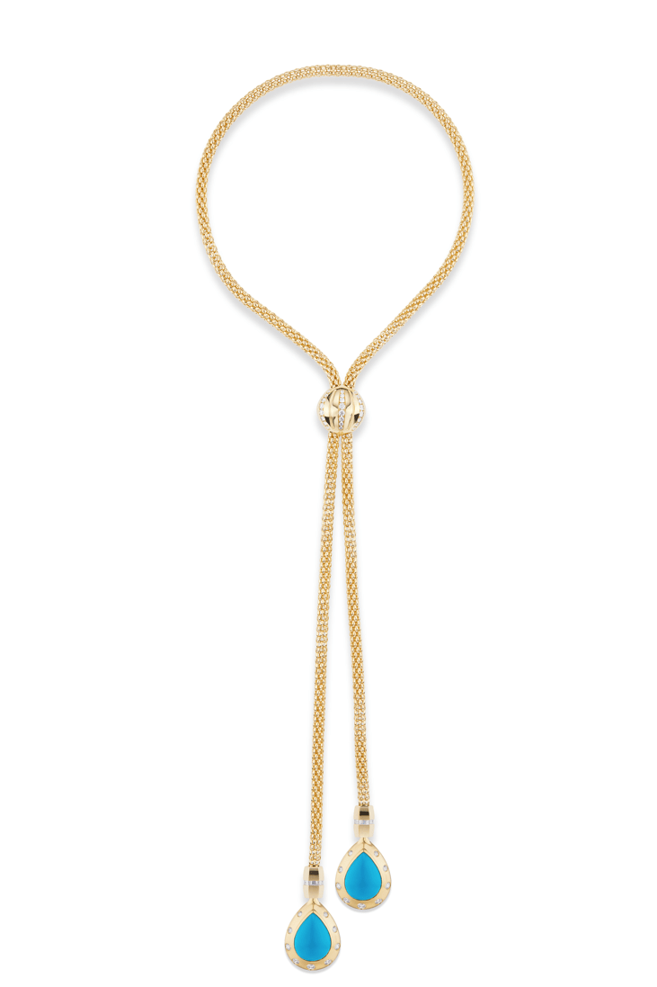 GEMELLA JEWELS-Turquoise Stella Necklace Drops-YELLOW GOLD