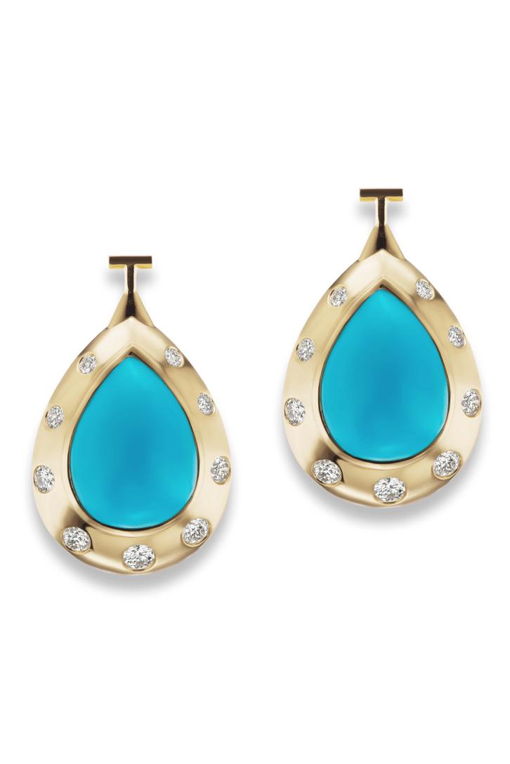 GEMELLA JEWELS-Turquoise Stella Necklace Drops-YELLOW GOLD