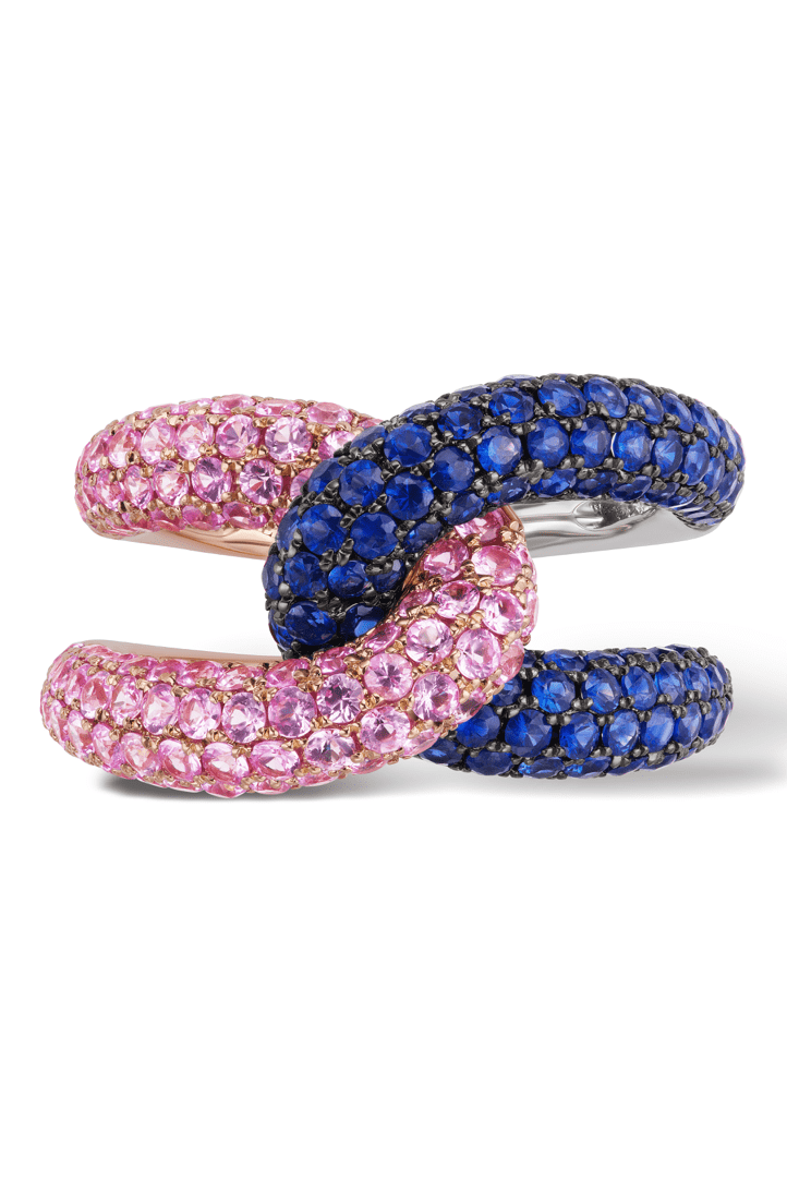 GEMELLA JEWELS-Pink Sapphire Intertwin Ring-ROSE GOLD