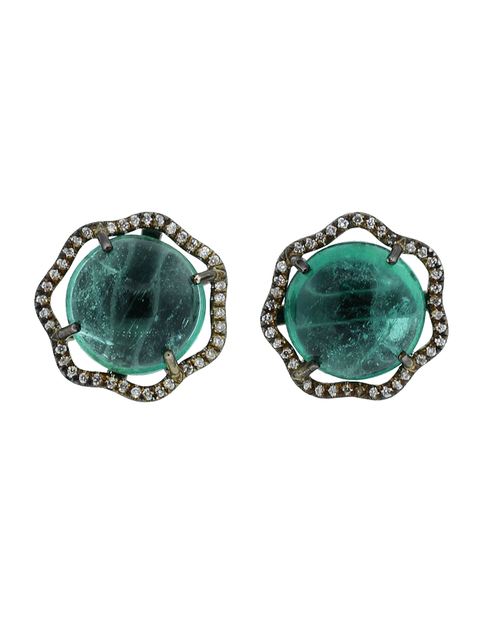 GEMFIELDS X MUSE-Large Equator Studs-BLACK GOLD