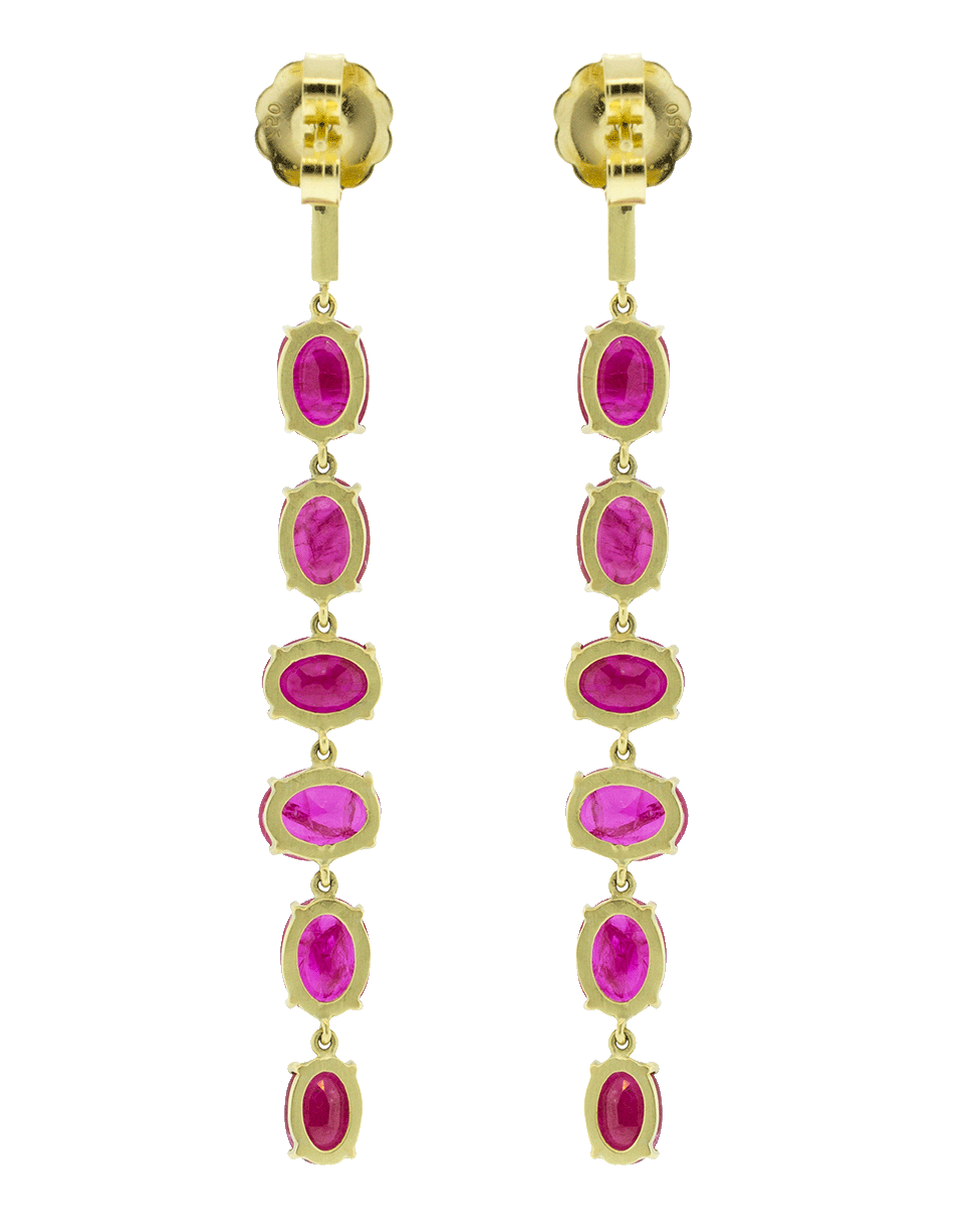 GEMFIELDS X MUSE-Long Ruby Drop Earrings-YELLOW GOLD