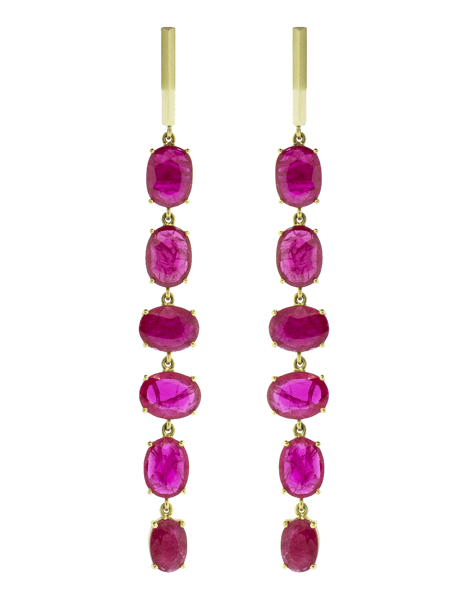 GEMFIELDS X MUSE-Long Ruby Drop Earrings-YELLOW GOLD