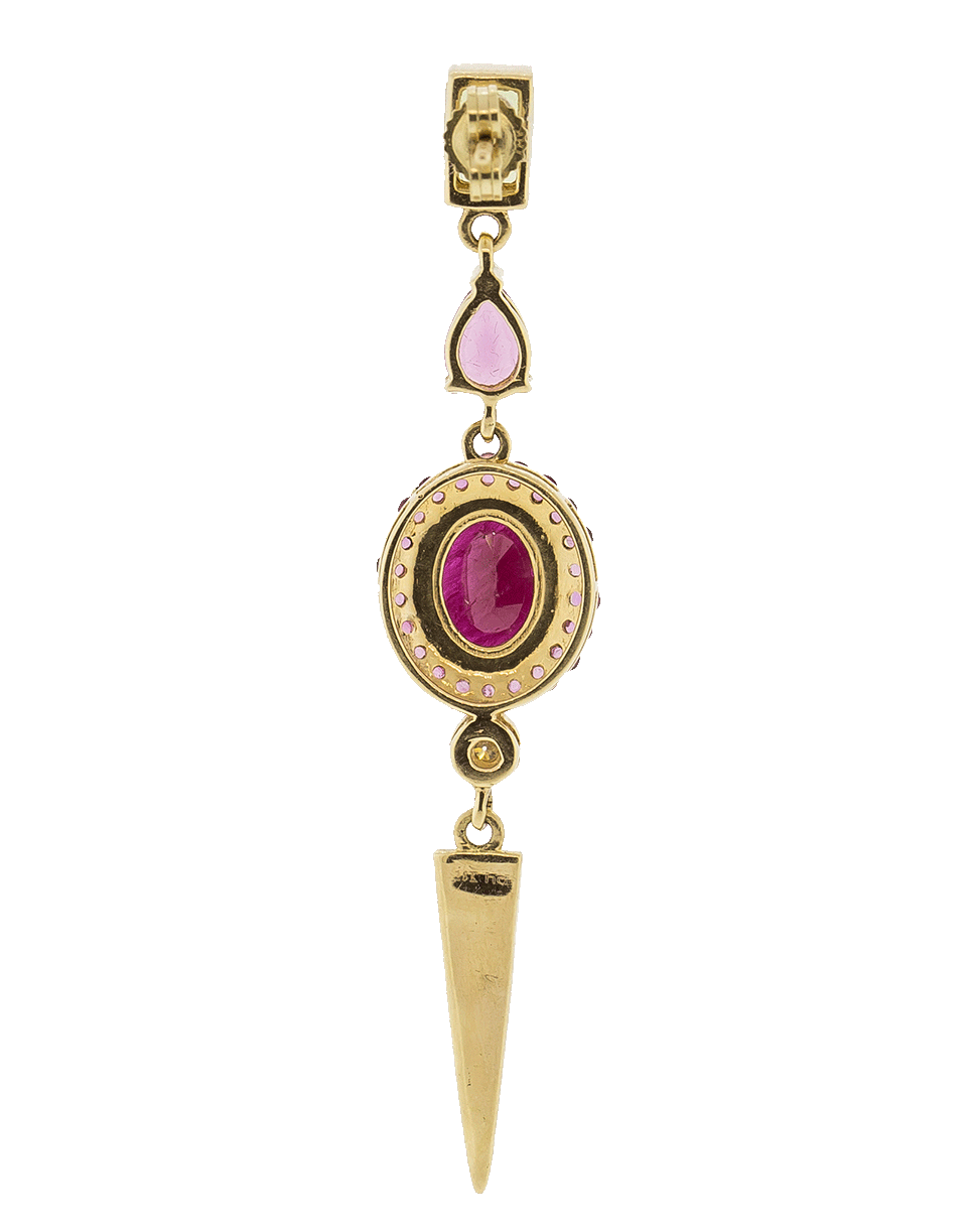 GEMFIELDS X MUSE-Single Ruby Earring-YELLOW GOLD