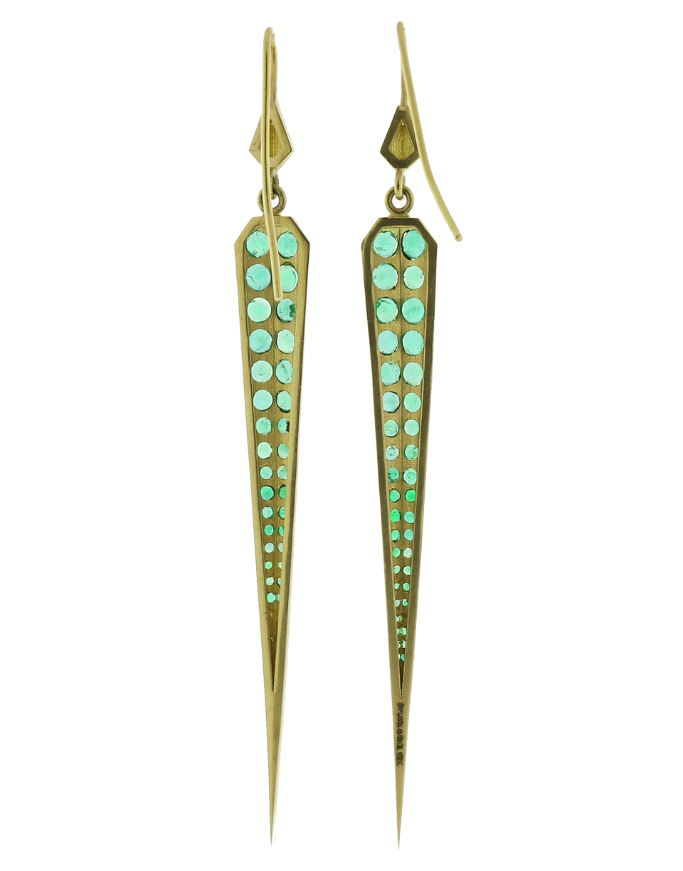 GEMFIELDS X MUSE-Sylva & Cie Dagger Earrings-YELLOW GOLD