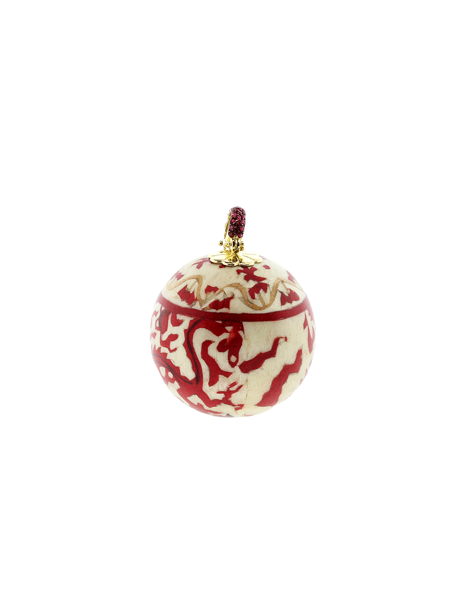 GEMFIELDS X MUSE-Marquetry Red Chinese Ball Necklace-YELLOW GOLD