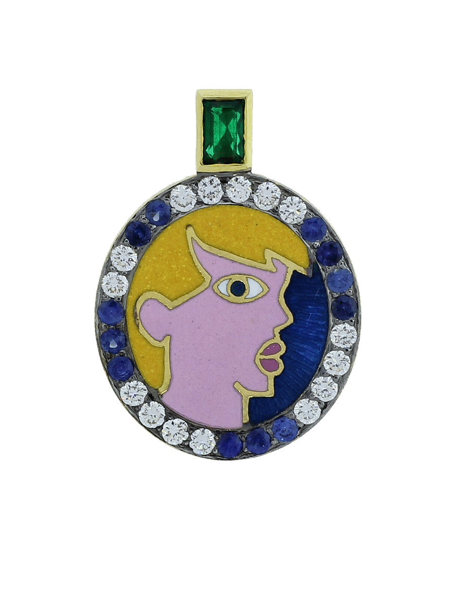GEMFIELDS X MUSE-Portrait Pendant-YELLOW GOLD