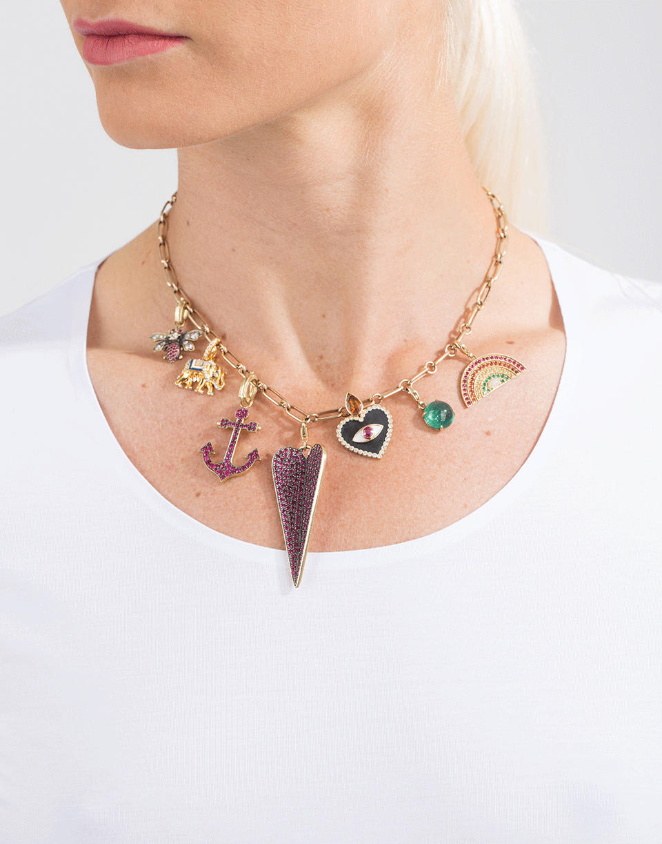 GEMFIELDS X MUSE-Ruby Anchor Pendant-YELLOW GOLD