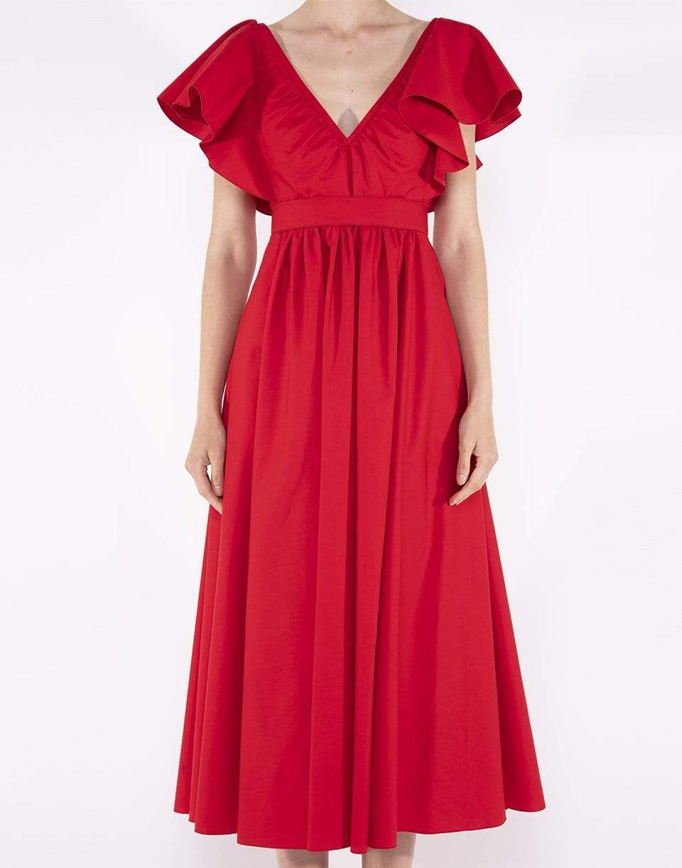 GIAMBATTISTA VALLI-V Neck Midi Dress-