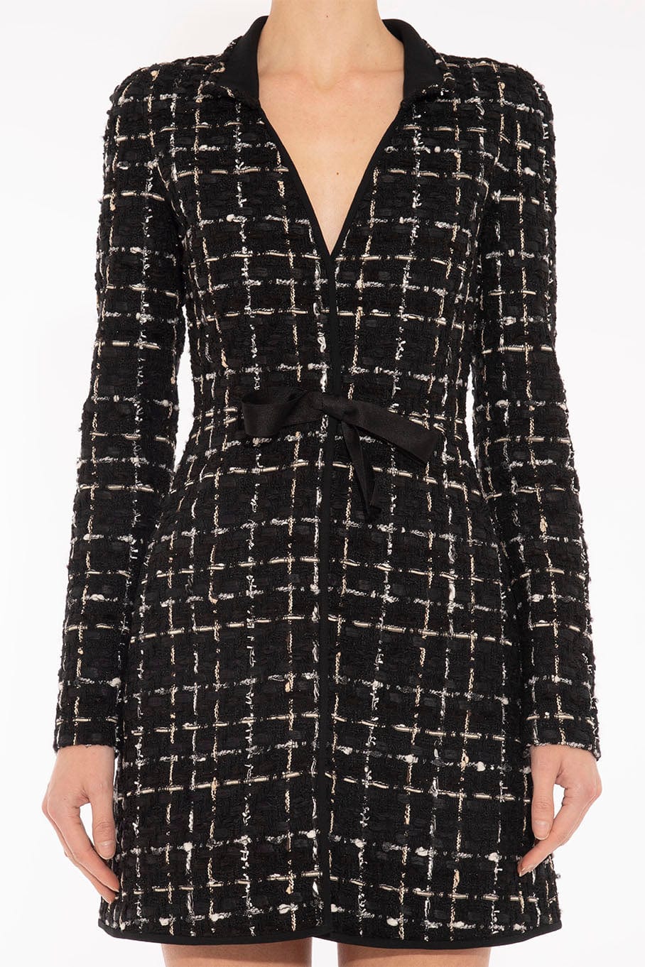 GIAMBATTISTA VALLI-Tweed Check Long Sleeve Dress-