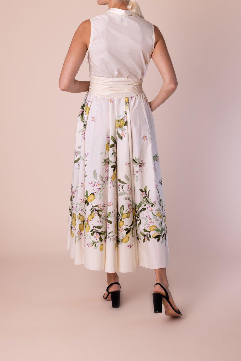 GIAMBATTISTA VALLI-Lemon Print Sleeveless Shirtdress-
