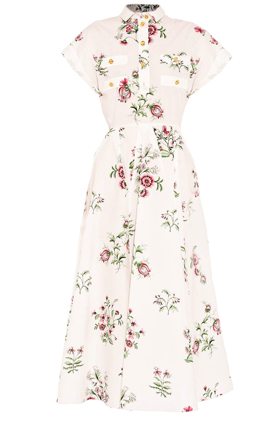 GIAMBATTISTA VALLI-Printed Floral Short Sleeve Dress-