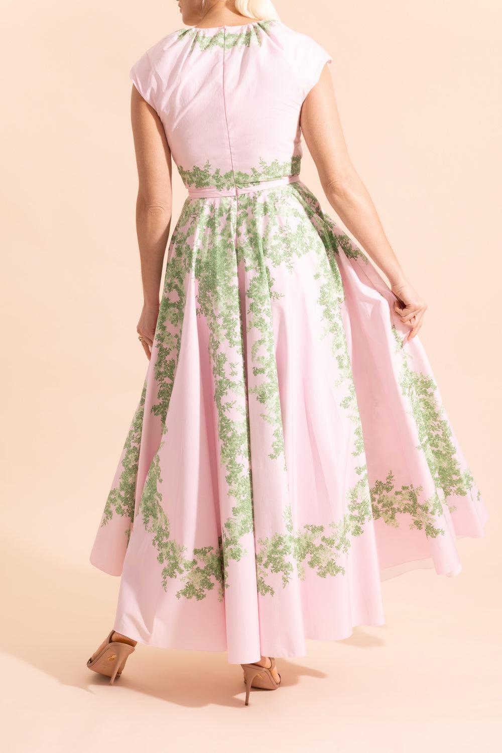 Floral Cap Sleeve Garland Dress-MULTI-40-CLOTHINGDRESSCASUAL-GIAMBATTISTA VALLI