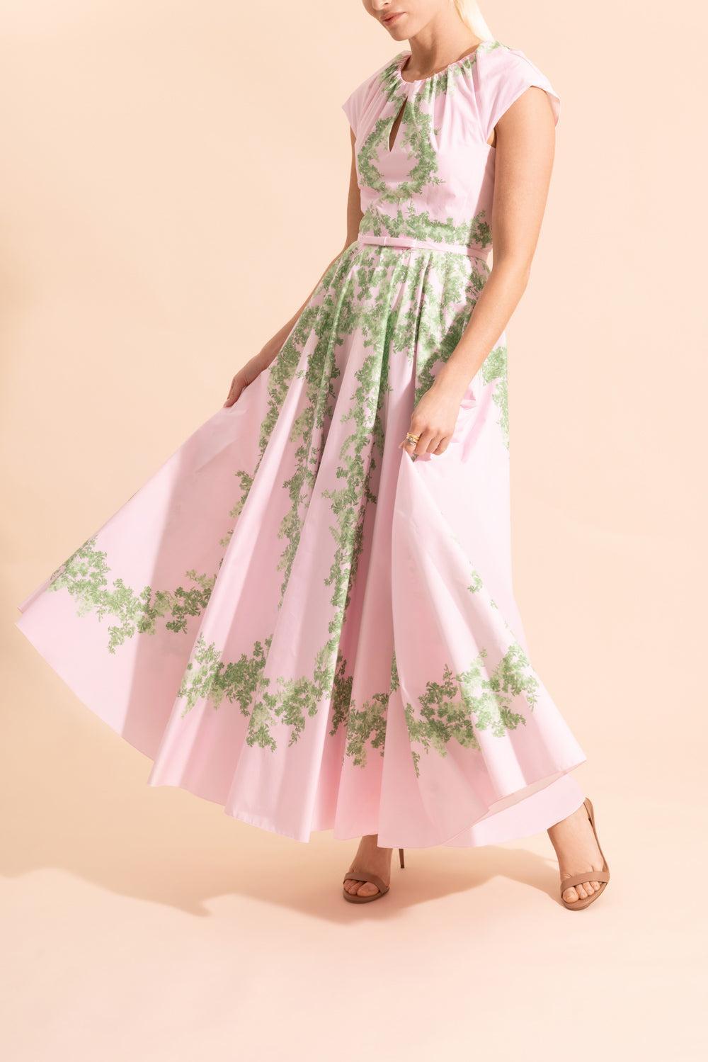 Floral Cap Sleeve Garland Dress-MULTI-40-CLOTHINGDRESSCASUAL-GIAMBATTISTA VALLI