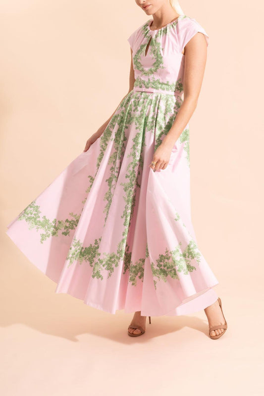 Floral Cap Sleeve Garland Dress-MULTI-40-CLOTHINGDRESSCASUAL-GIAMBATTISTA VALLI