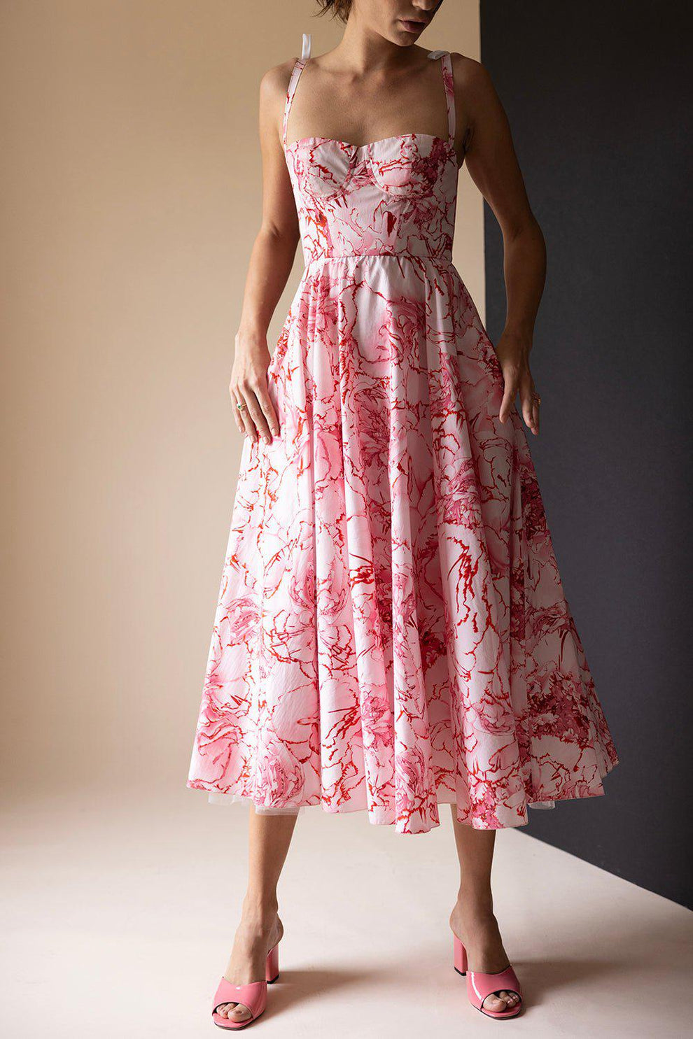 Printed Poplin Midi Dress