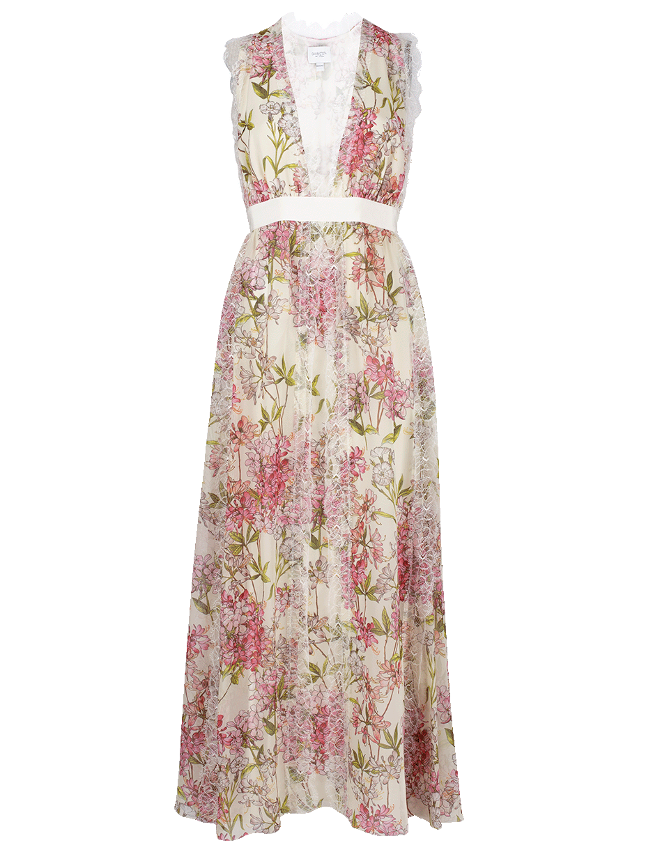 GIAMBATTISTA VALLI-Floral Print Long Dress-IVORY