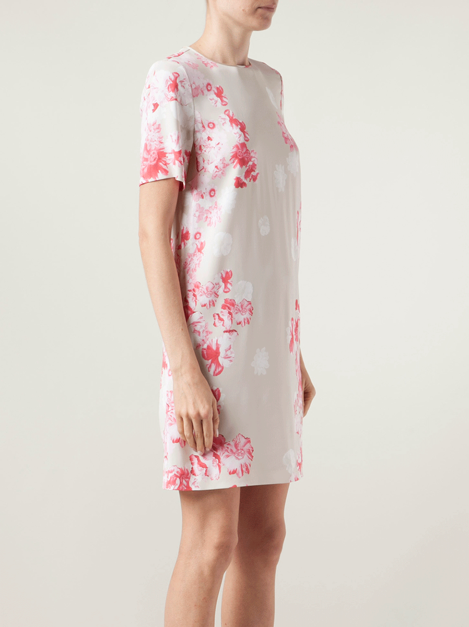 GIAMBATTISTA VALLI-Short Sleeve Floral Print Shift Dress-