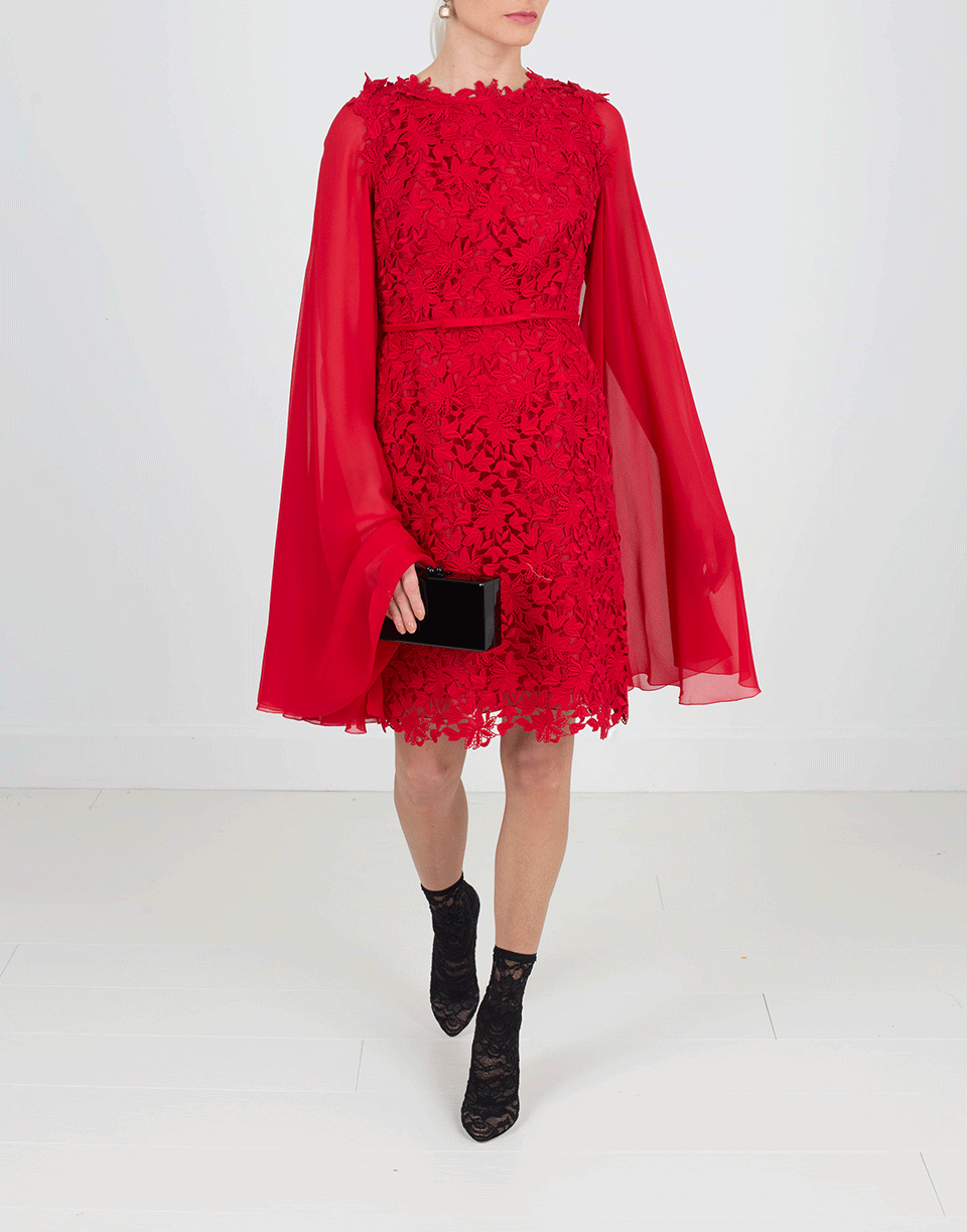 GIAMBATTISTA VALLI-Abito Mantella Dress-ROSSO
