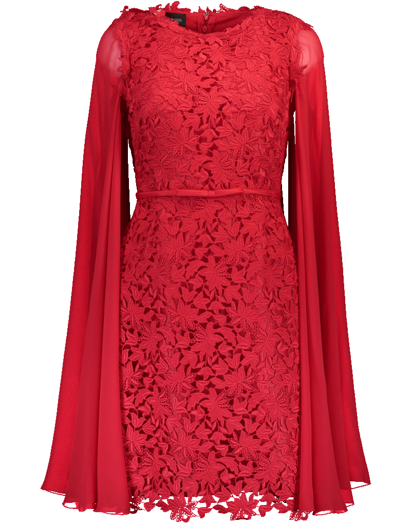 GIAMBATTISTA VALLI-Abito Mantella Dress-ROSSO