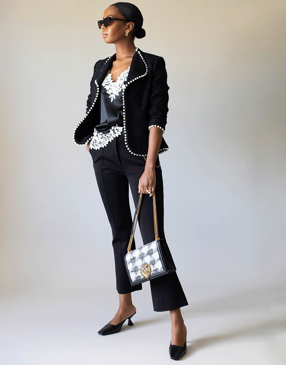 GIAMBATTISTA VALLI-Black Long Sleeve Tweed Blazer-