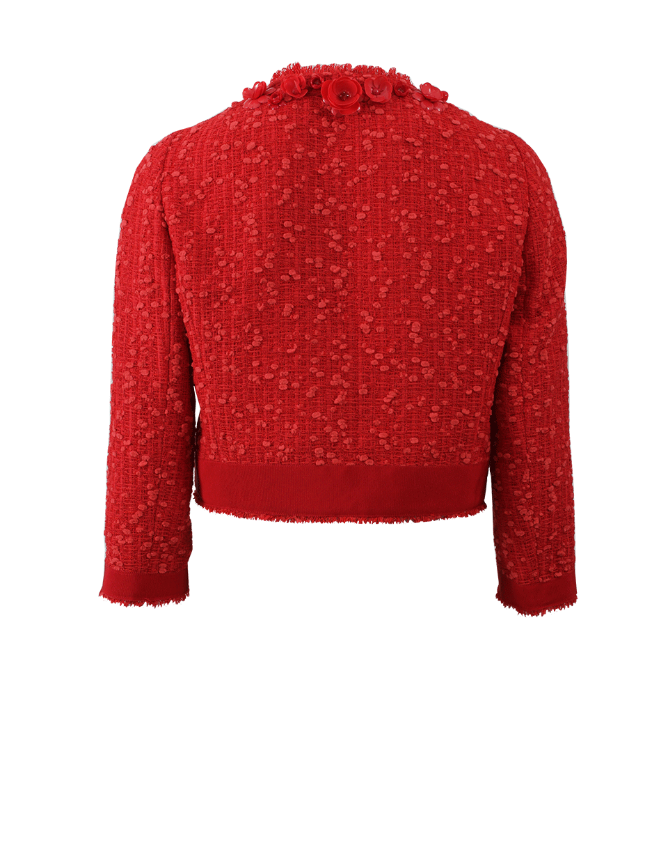 GIAMBATTISTA VALLI-Tweed Floral Lapel Jacket-