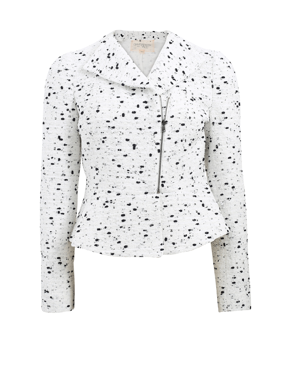 GIAMBATTISTA VALLI-Peplum Moto Tweed Jacket-