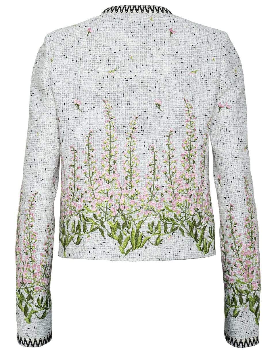 GIAMBATTISTA VALLI-Long Sleeve Tweed Jacket-WHT/GRN