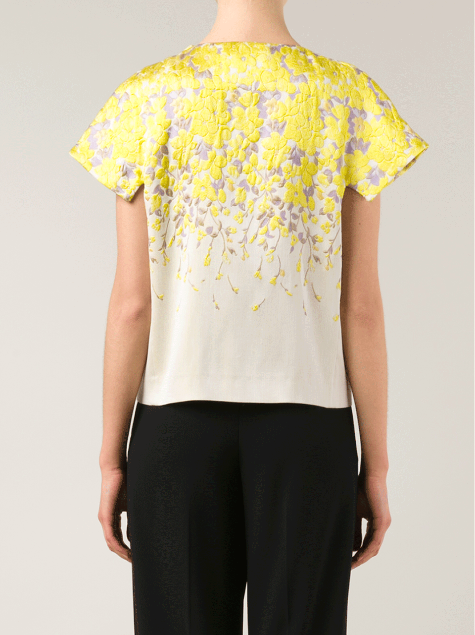 GIAMBATTISTA VALLI-Asymmetric Zip Jacquard Jacket-YLLW/LAV