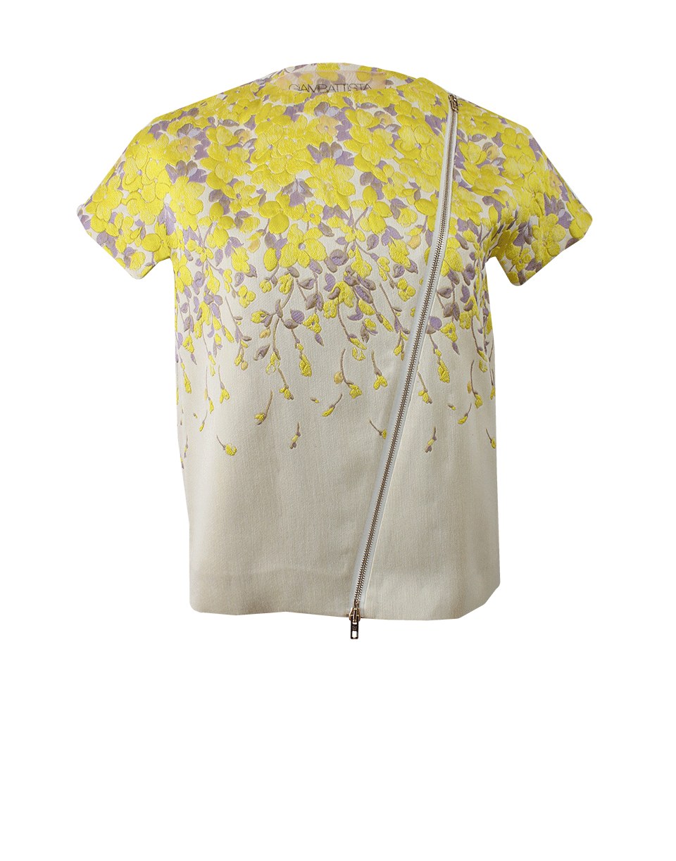 GIAMBATTISTA VALLI-Asymmetric Zip Jacquard Jacket-YLLW/LAV