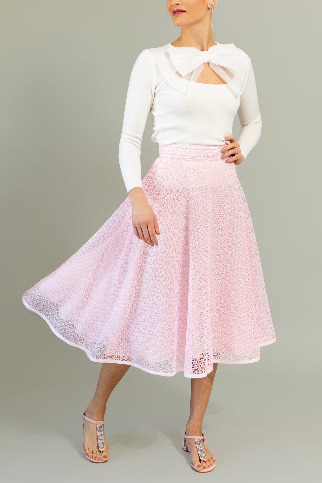 GIAMBATTISTA VALLI-Floral Lace Skirt-CHMPNROS