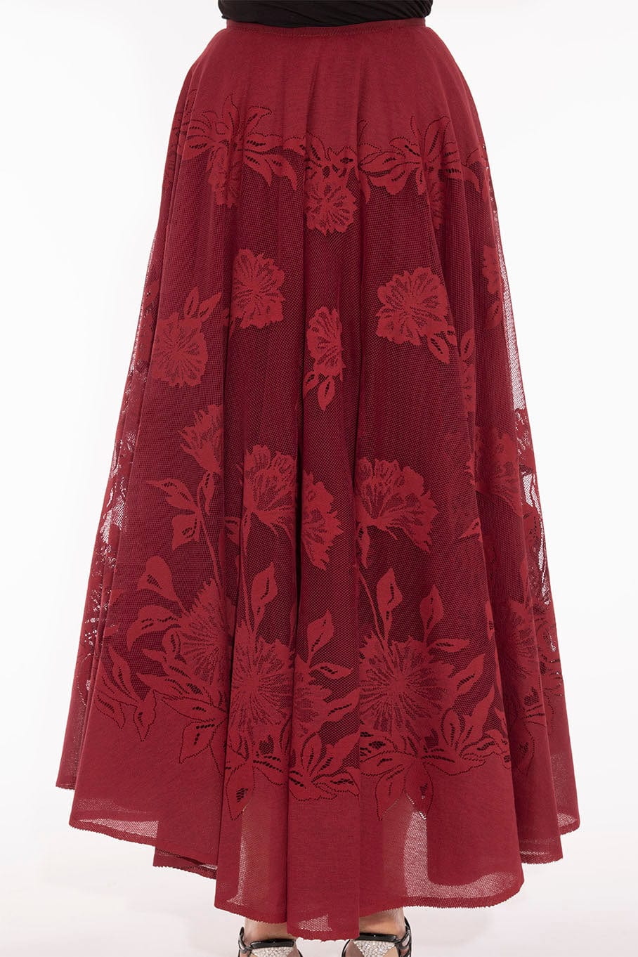 GIAMBATTISTA VALLI-Macrame Skirt-TITAN RED
