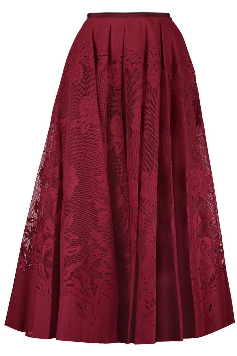 GIAMBATTISTA VALLI-Macrame Skirt-TITAN RED