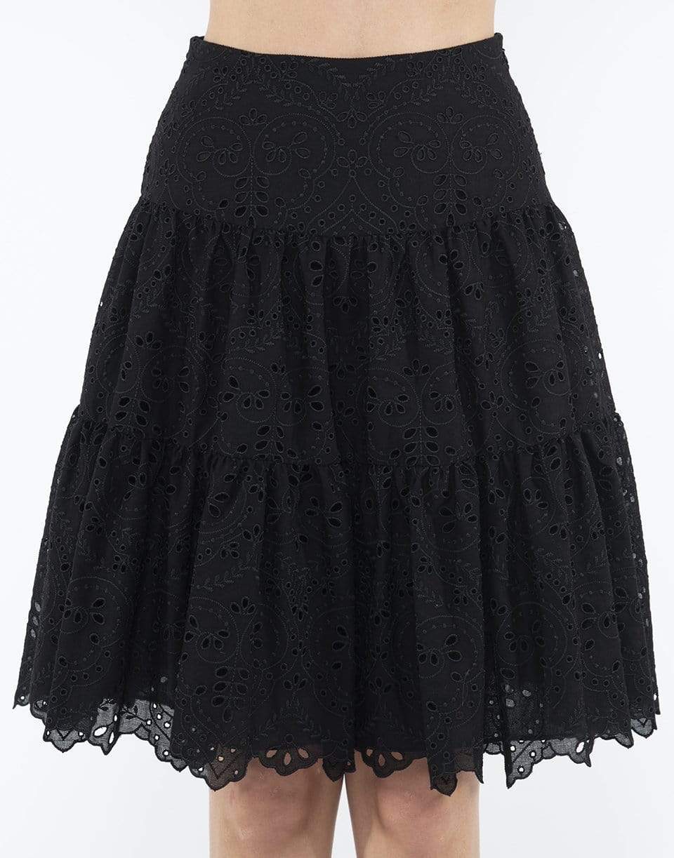 GIAMBATTISTA VALLI-Embroidered Cut Out Skirt-