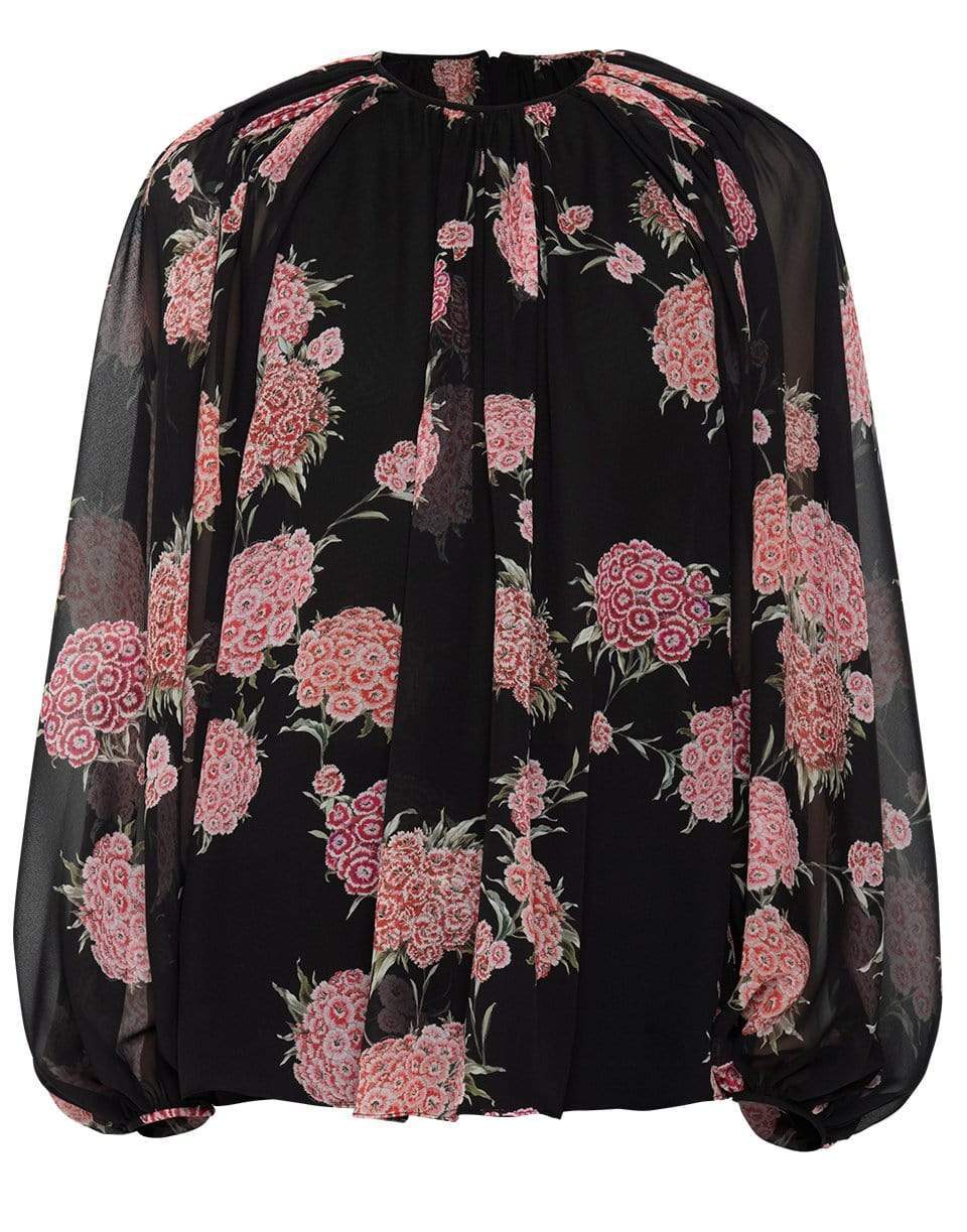 GIAMBATTISTA VALLI-Long Sleeve Floral Print Blouse-