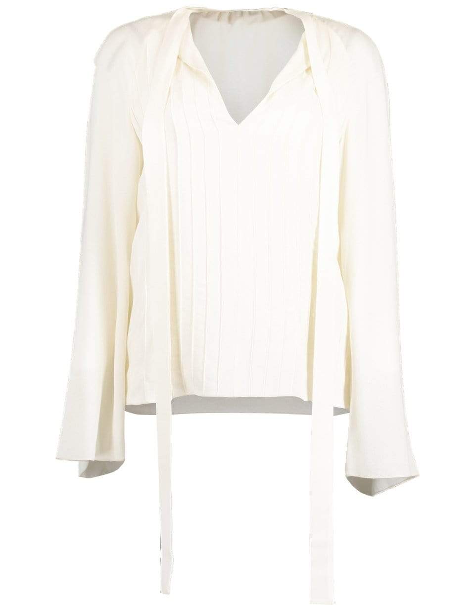 GIAMBATTISTA VALLI-Ivory Neck Tie Blouse-