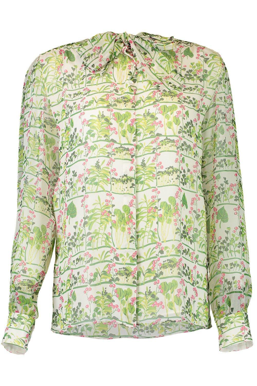 GIAMBATTISTA VALLI-Georgette Fleuris Blouse-