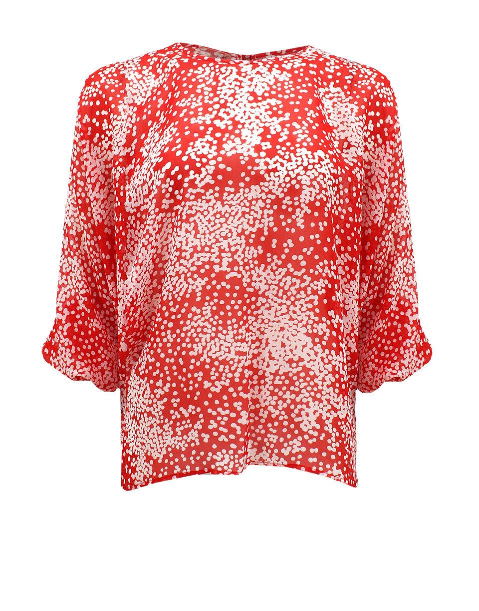 GIAMBATTISTA VALLI-Batwing Silk Dot Blouse-