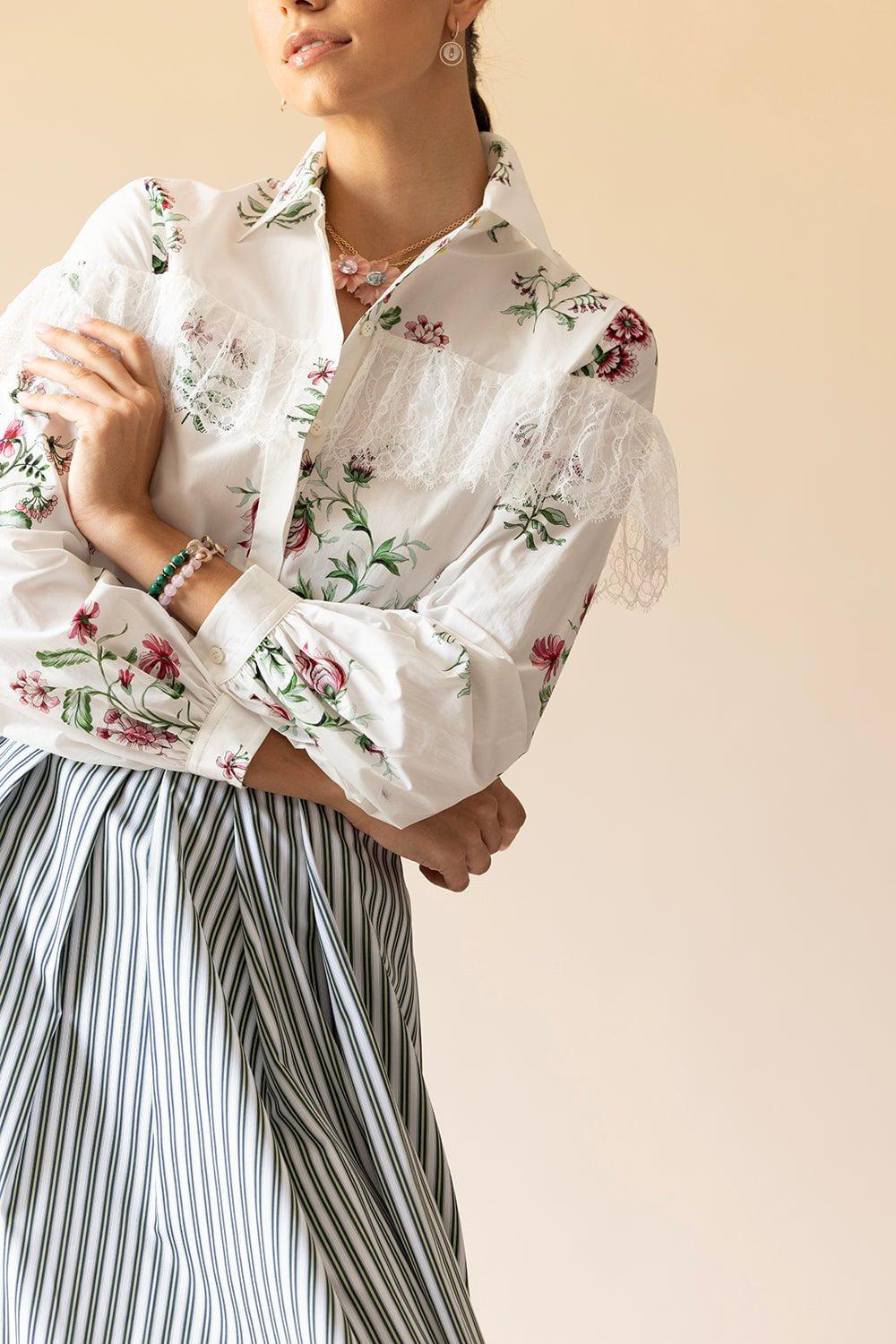 GIAMBATTISTA VALLI-Floral Long Sleeve Printed Blouse-