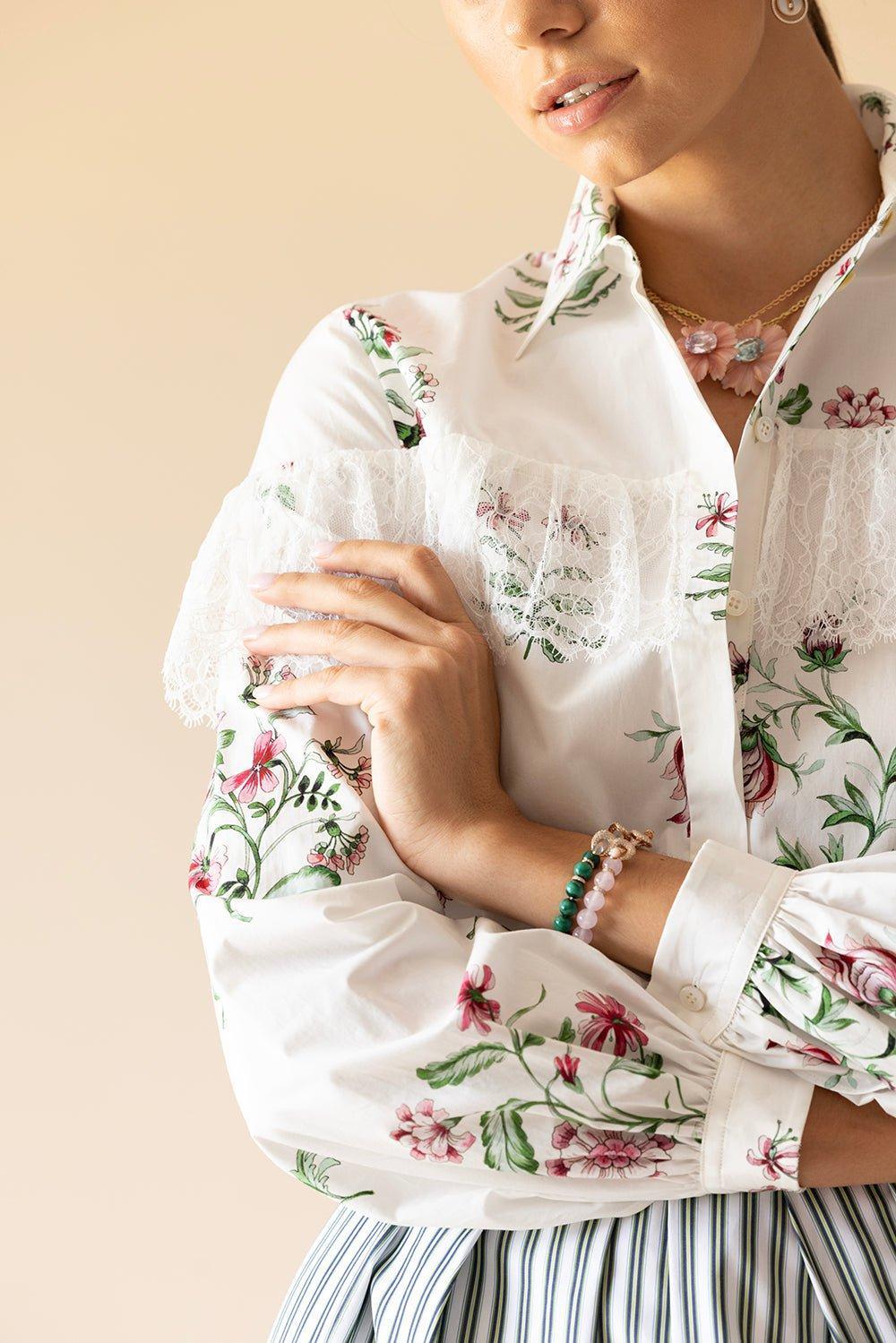 GIAMBATTISTA VALLI-Floral Long Sleeve Printed Blouse-