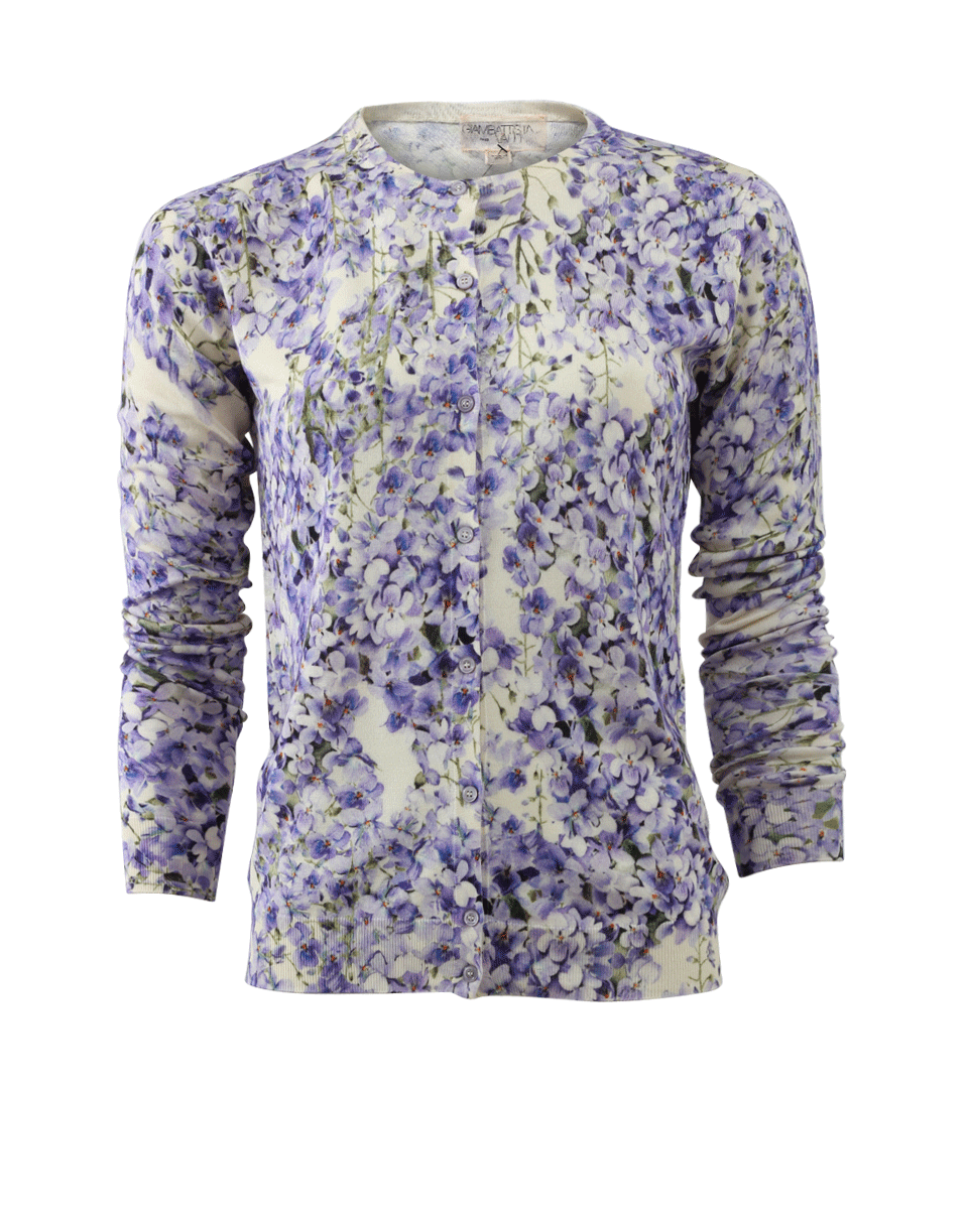 GIAMBATTISTA VALLI-Wisteria Print Cardigan-
